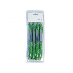 Set 12 Cutite Mici, Maner din Plastic de Culoare Verde, Cutite Mici Bucatarie, Cutit de Bucatarie, Cutite de Bucatarie, Cutite pentru Feliere, Cutit M foto