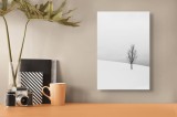 Tablou Canvas pe tema iernii și singurătății - Artă murală unică, 26 x 39 cm, CMCLASS