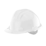 Casca de protectie alba certificata HDPE, reglabila 55-65 cm