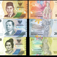 Bancnota Indonezia 1.000, 2.000 si 5.000 Rupii 2022 - PNew UNC ( set x3 )