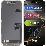 Cumpara ieftin Display cu Touchscreen MP compatibil cu Apple iPhone 16 Pro, cu Rama, Versiune Soft OLED FHD 120Hz IC Movable, Negru