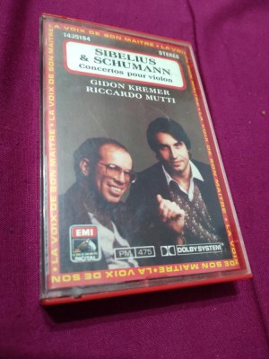CASETA AUDIO SIBELIUS &amp;amp; SHUMANN -COMCERTO POUR VIOLON RARA!! ORIGINALA EMI foto
