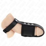 Kink Ring Power-Inel-cușcă pentru Penis din Piele cu Curea