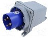 Conector alimentare AC, IEC 60309, IP69K, 63A, 0,25kV, 250V AC, 4 pini, AMPHENOL - 2CMA167354R1000