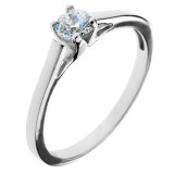 Inel nuntă argint - montură cu zircon rotund - Marime inel: 49