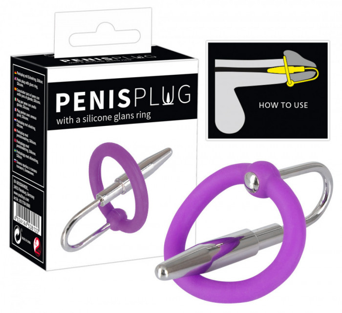 Dop Si Inel Silicon Pentru Penis, Metalic+Lila