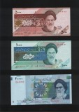 Set Iran 5000+10000+20000 rials unc, Asia
