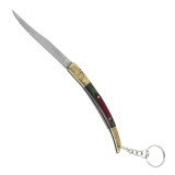 Cumpara ieftin Cutit Spaniol IdeallStore&reg;, 18cm, Otel 440C, Lemn Multicolor, Vanatoare, Drumetie, Breloc Inclus