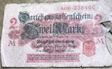 BNKSTR01DE Bancnotă Germania Imperială (WWI) - 2 Mark 1914, Darlehnskassenschein, varianta cu sigiliu rosu