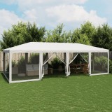 Cumpara ieftin Cort de petrecere cu 12 pereți din plasă, alb, 8x4 m, HDPE