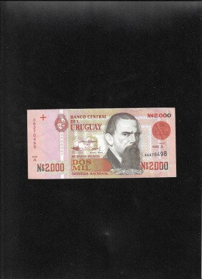 Rar! Uruguay 2000 2.000 nuevos pesos 1989 seria06270498 foto