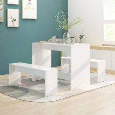 Set mobilier de bucatarie, 3 piese, alb, PAL