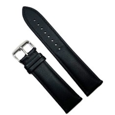 Curea unisex din piele natural? neagr?, clasic?, 18 / 20 / 22 / 24mm WZ966