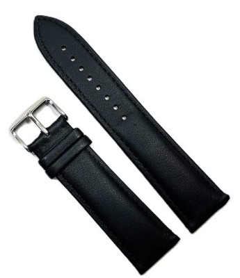 Curea unisex din piele natural? neagr?, clasic?, 18 / 20 / 22 / 24mm WZ966 foto