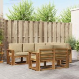 Cumpara ieftin Set de canapele de exterior 7 buc. 7-Locuri Natural si Bej