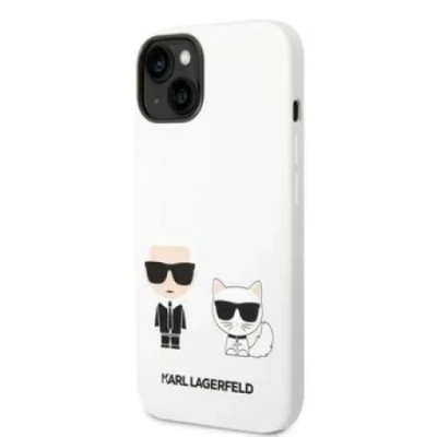 Husa Karl Lagerfeld and Choupette Liquid Silicone iPhone 14 Plus White foto