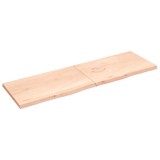 VidaXL Poliță de perete, 200x60x(2-4)cm, lemn masiv de stejar netratat