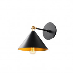 Lampa de perete Sheen 521SHN2152, 20 cm, Corp metalic, IP20, E27, Negru/auriu