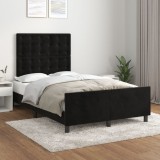 VidaXL Cadru de pat fără saltea Negru 120x190 cm catifea