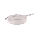 Tigaie inalta cu capac ZILAN, interior din ceramica, diametru 28cm, crem / ZLN 0880