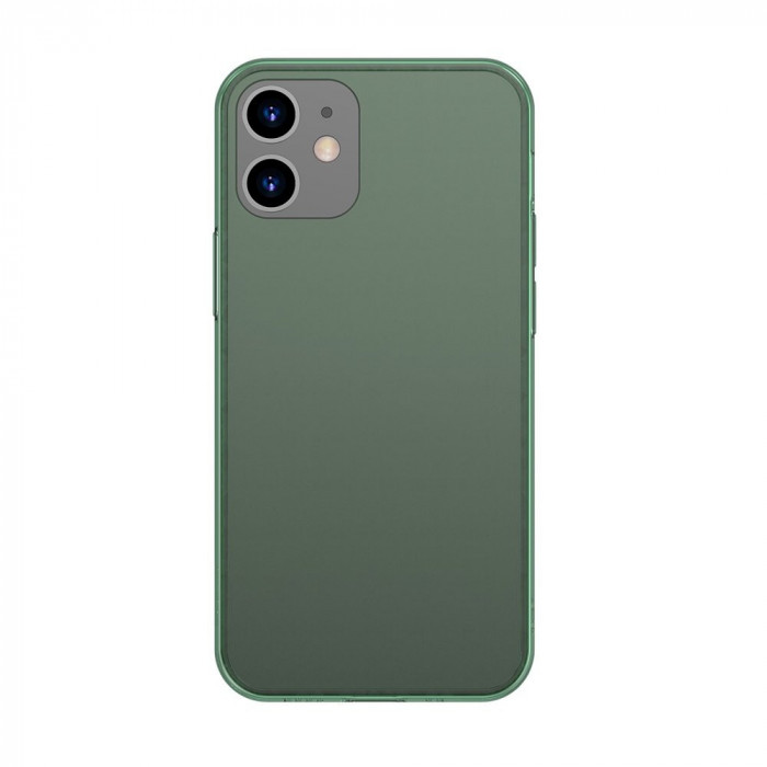 Carcasă Din Sticlă Mată Baseus Husă Rigidă Cu Cadru Flexibil IPhone 12 Mini Verde &icirc;nchis (WIAPIPH54N-WS06)