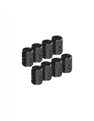 Set 8 capace hexagonale negre pentru valva auto, aliaj aluminiu, lungime 1.8 cm foto