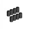 Set 8 capace hexagonale negre pentru valva auto, aliaj aluminiu, lungime 1.8 cm