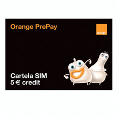 Cartela Prepay Orange, credit 5EUR, cartela sim cu număr