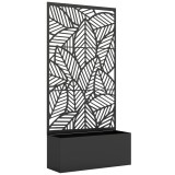 Outsunny Jardinieră cu spalier, ladă pentru flori, pat ridicat cu panou de intimitate, pentru plante cățărătoare, metal, 90 x 30 x 170 cm, negru | Aos