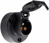 Priza Remorca 3 Pini Magneti Marelli 12-24V 16A, Negru, Contact cu Surub