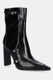 Steve Madden botine Fastened culoarea negru, cu toc drept, 11004818