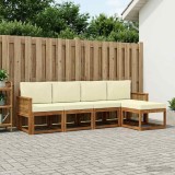 Cumpara ieftin Set de canapele de exterior 5 buc. 5-Locuri Natural si Crem