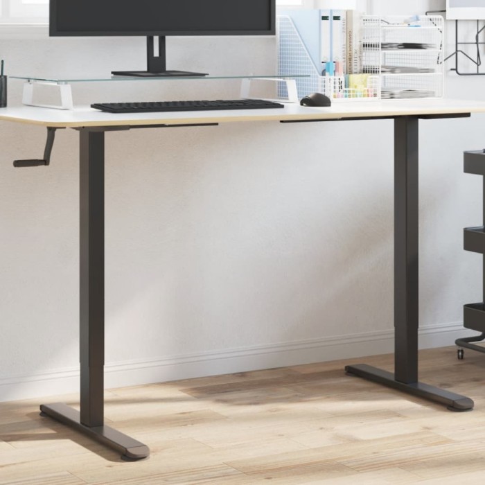 Gossi cadru de birou, negru, (94-135)x60x(70-114) cm, otel