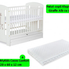 Patut Cu Sertar Klups Safari Giraffe Alb + Saltea 12 MyKids GreatGoods Plaything