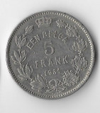 Moneda 5 frank 1931 - Belgia, Europa, Cupru-Nichel