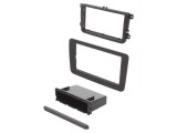 Cadru Radio ACV 2 DIN Black Rubber-Touch pentru Seat, VW, &Scaron;koda