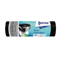 Saci Menajeri Zorex Clasic, 60L, 60x80 cm, 10 Buc/Rola, Culoare Neagra, Articole Curatenie, Saci Menaj, Saci de Gunoi, Saci Menajeri 60L foto