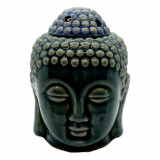 Vas aromaterapie din ceramica cu model buddha mare - albastru-cenusiu, Stonemania Bijou