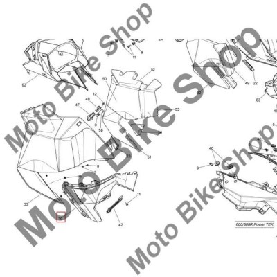 MBS Carena laterala inferioara SX Ski-Doo SUMMIT SPORT 800R PTEK XP, 2013, negru, Cod Produs: 517303673SK foto