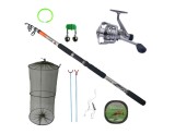 Set Pescuit Crap: Lanseta Telescopica Atafu Carp 3.9m, Mulineta FS 4000, Accesorii (Juvelnic, Suporti, Fir, Montura)