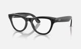 Ray-Ban Meta Skyler Gen 1 High Bridge Fit Shiny Black Clear Cerulean Blue Transitions 52-20