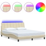 Cumpara ieftin Cadru de pat fara saltea, Hanko, crem, 160x200 cm, textil