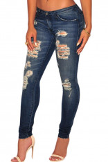 CL602-444 Jeans skinny model taiat Sandblast foto