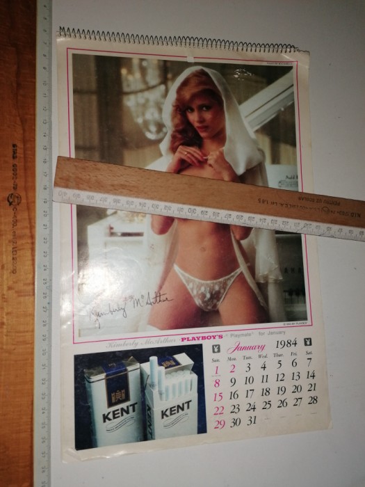 RAR CALENDAR PLAYBOY 1984 - RECLAME TIGARI KENT