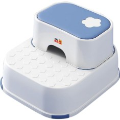 Scaunel Inaltator pentru Copii 2 in 1 cu Doua Trepte Linomag&reg;, Multifunctional, pentru WC, Baie si Bucatarie, Alb / Albastru