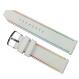 Cumpara ieftin Curea Ceas Silicon Albă Cusătură Multicoloră 22mm | Design Vibrant | Cataramă