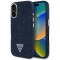Husa iPhone 16 Guess Denim Triangle Logo MagSafe, albastru, GUHMP16SRJFWTLB