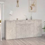 Servantă, gri beton, 160x36x75 cm, lemn prelucrat