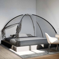 vidaXL Plasa ț&acirc;nțari Mongolia cu uși, 220 ochiuri negru 200x200x135 cm
