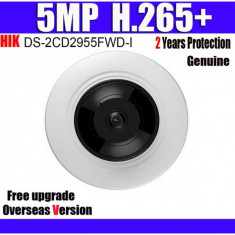 Camera supraveghere IP Dome Hikvision DS-2CD2955FWD-I, 5 MP, IR 8 m, 1.05 mm fisheye SafetyGuard Surveillance